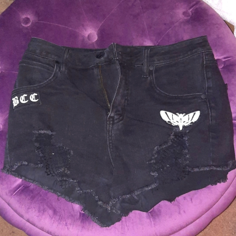 Blackcraft High Waisted Cheeky Ripped Shorts